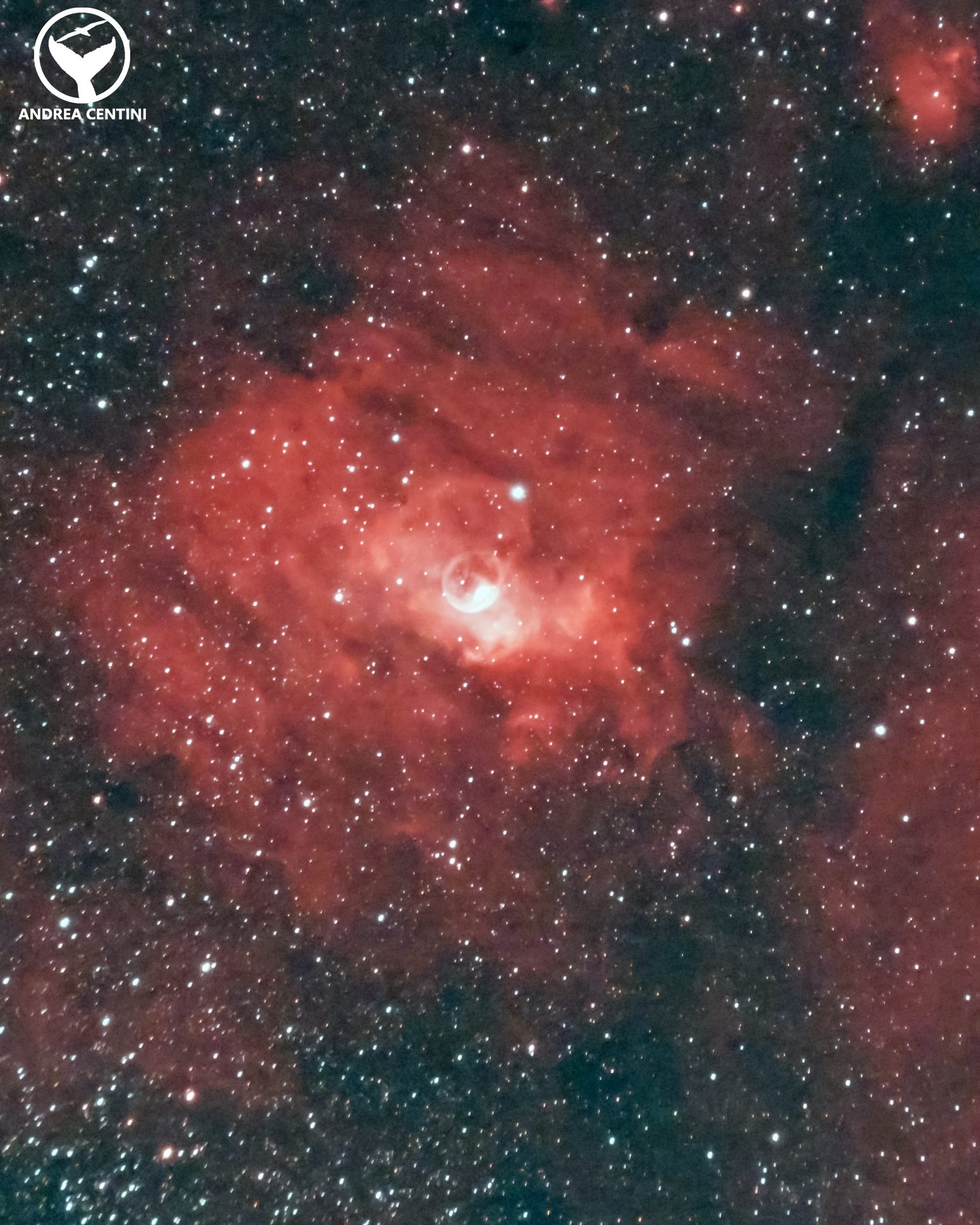 Nebulosa Bolla (NGC 7635) fotografata nel cielo dei Castelli Romani. Credit: Andrea Centini