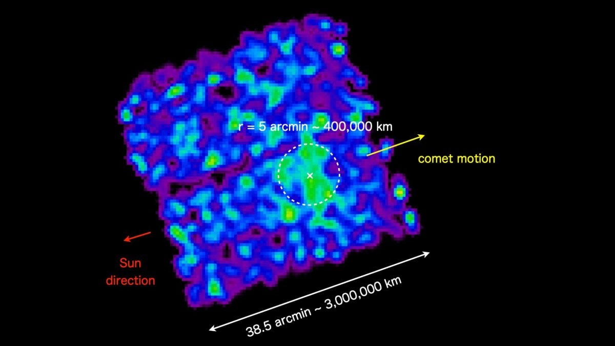 Il bagliore di raggi X rilasciato da 3I/ATLAS. Credit: JAXA