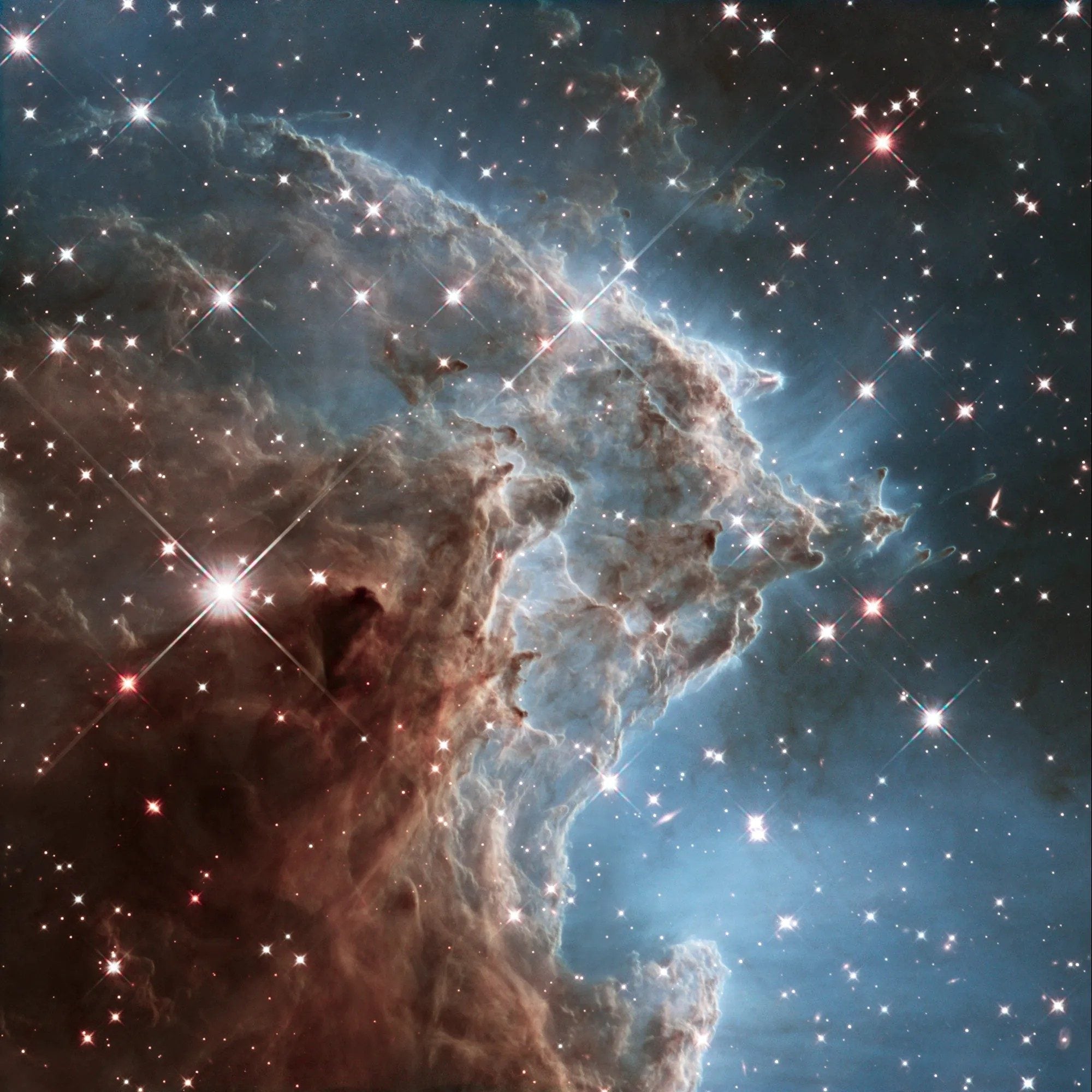 Un dettaglio della Nebulosa Testa di Scimmia fotografata dal Telescopio Spaziale Hubble. Credit: NASA, ESA e Hubble Heritage Team (STScI/AURA)