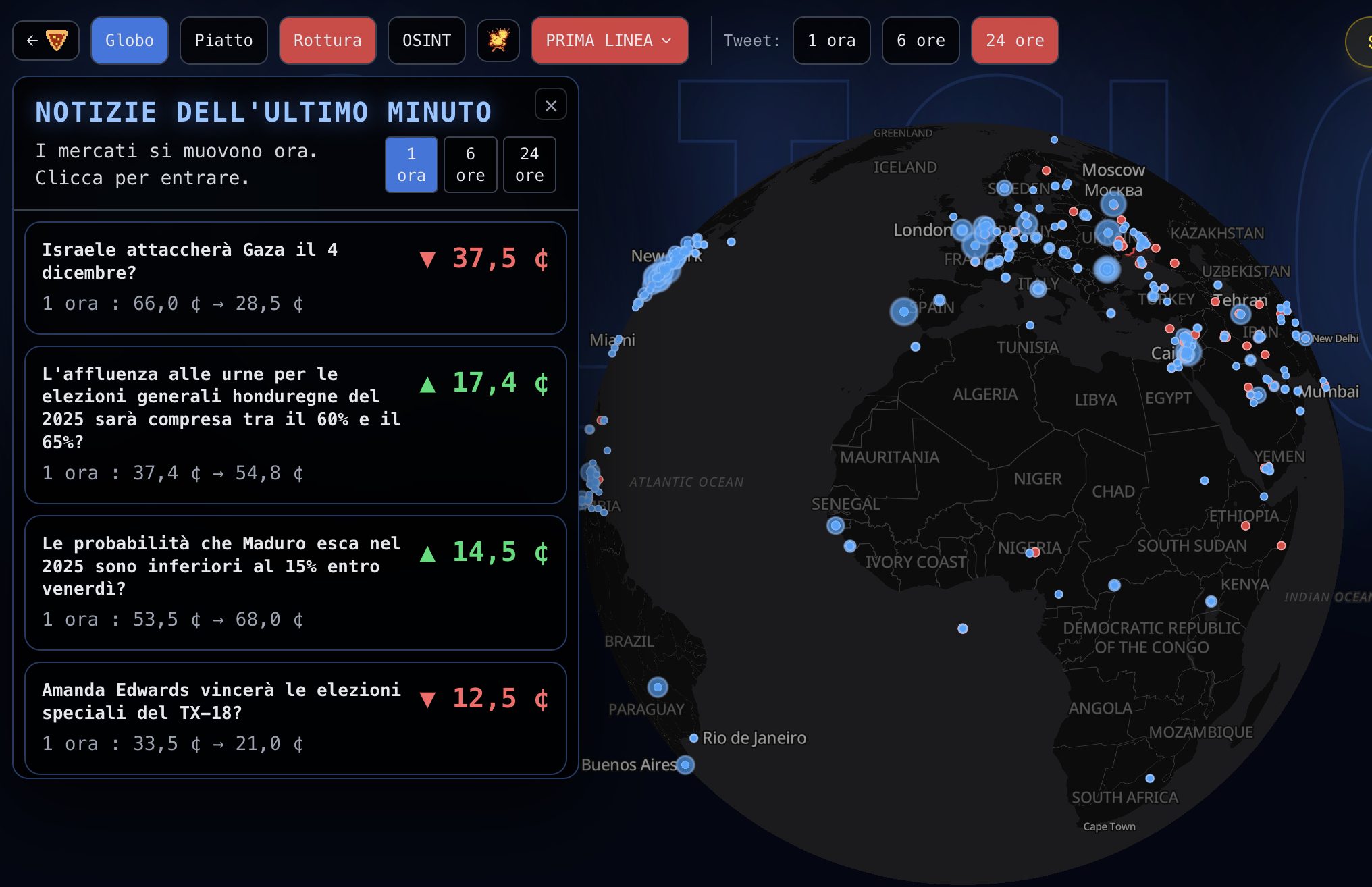 La strana piattaforma per scommettere in tempo reale sulle catastrofi globali