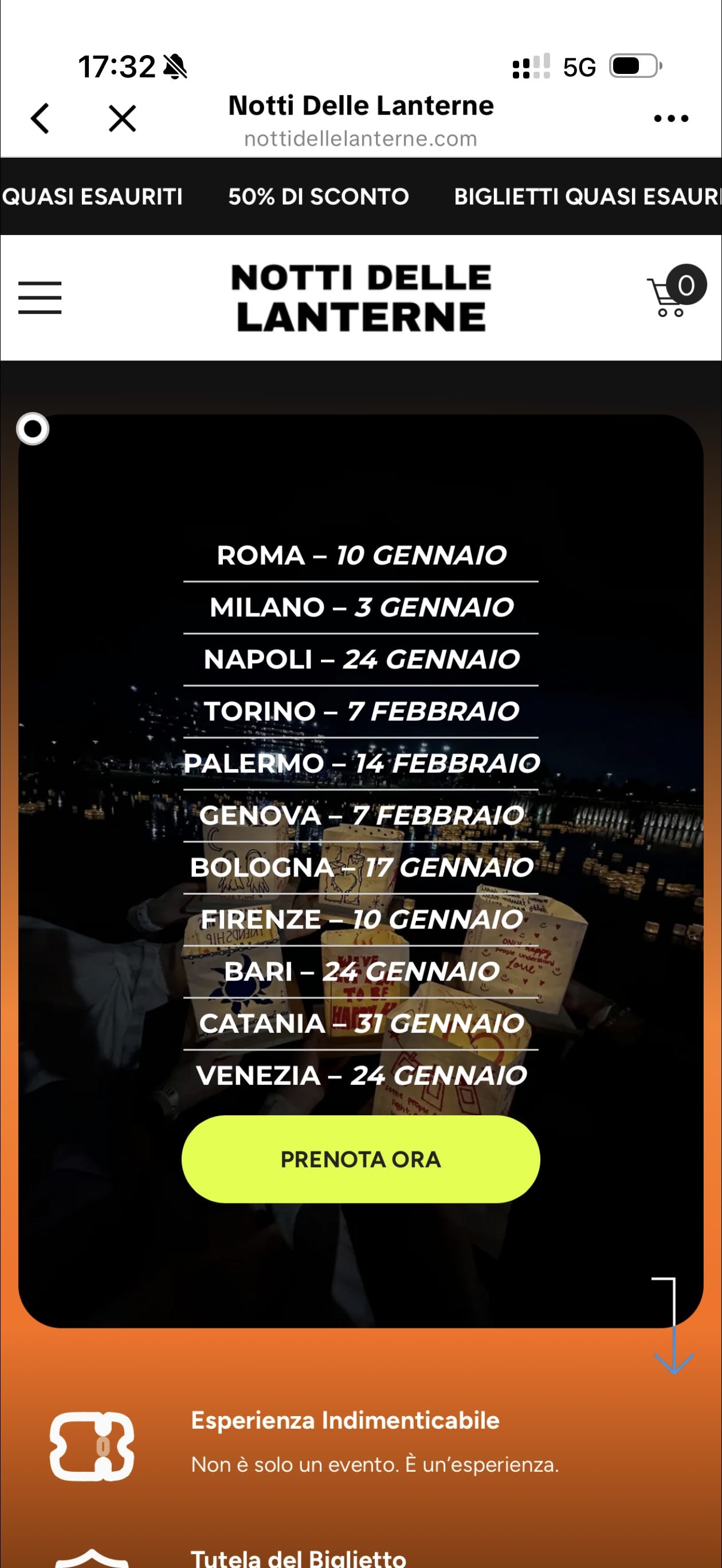 La fitta programmazione dell’evento pubblicizzato sui social.