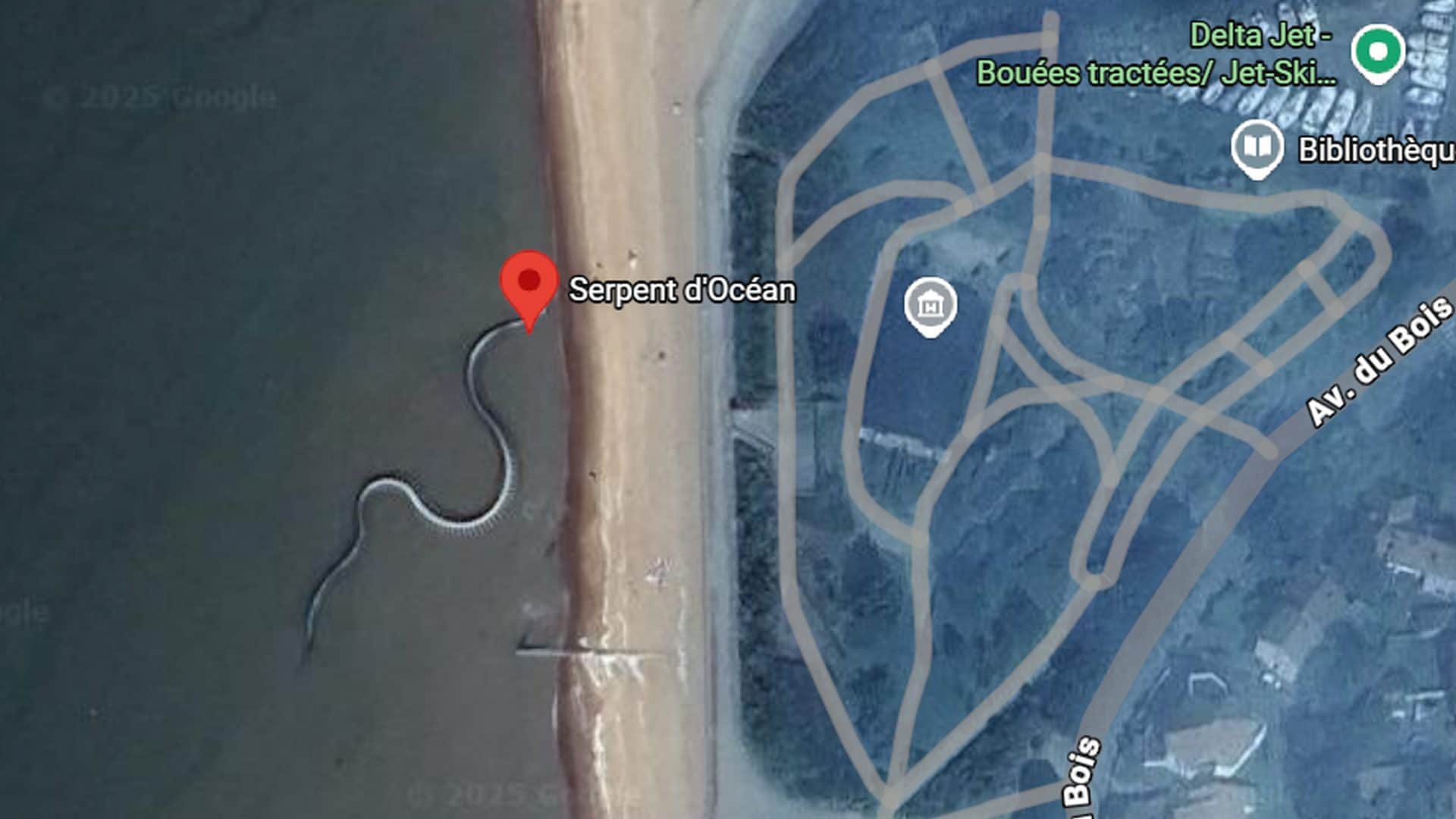 Su Google Maps c'è un serpente gigante davanti alla costa della Francia: cos'è il Serpent d'Océan