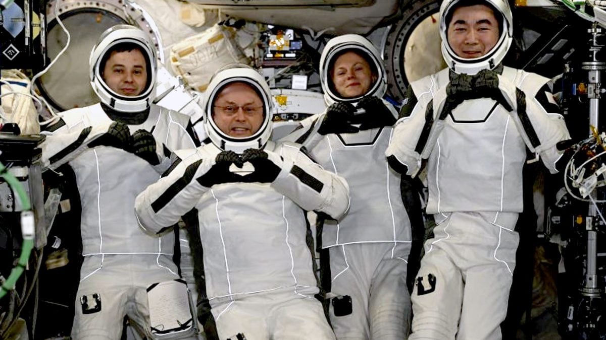 I quattro astronauti della Crew–11 SpaceX mentre preparano le tute spaziali per il ritorno dalla Stazione Spaziale Internazionale / Credit: Michael Fincke (NASA) su LinkedIn