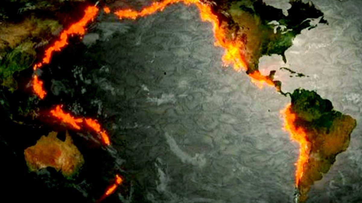 Illustrazione della Cintura di Fuoco del Pacifico / Credit: Meteorologiaenred