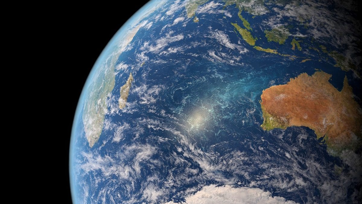 Illustrazione IA della regione dell’Oceano Indiano meridionale, al largo della costa sud–occidentale dell’Australia, dove i ricercatori hanno osservato una significativa riduzione della salinità