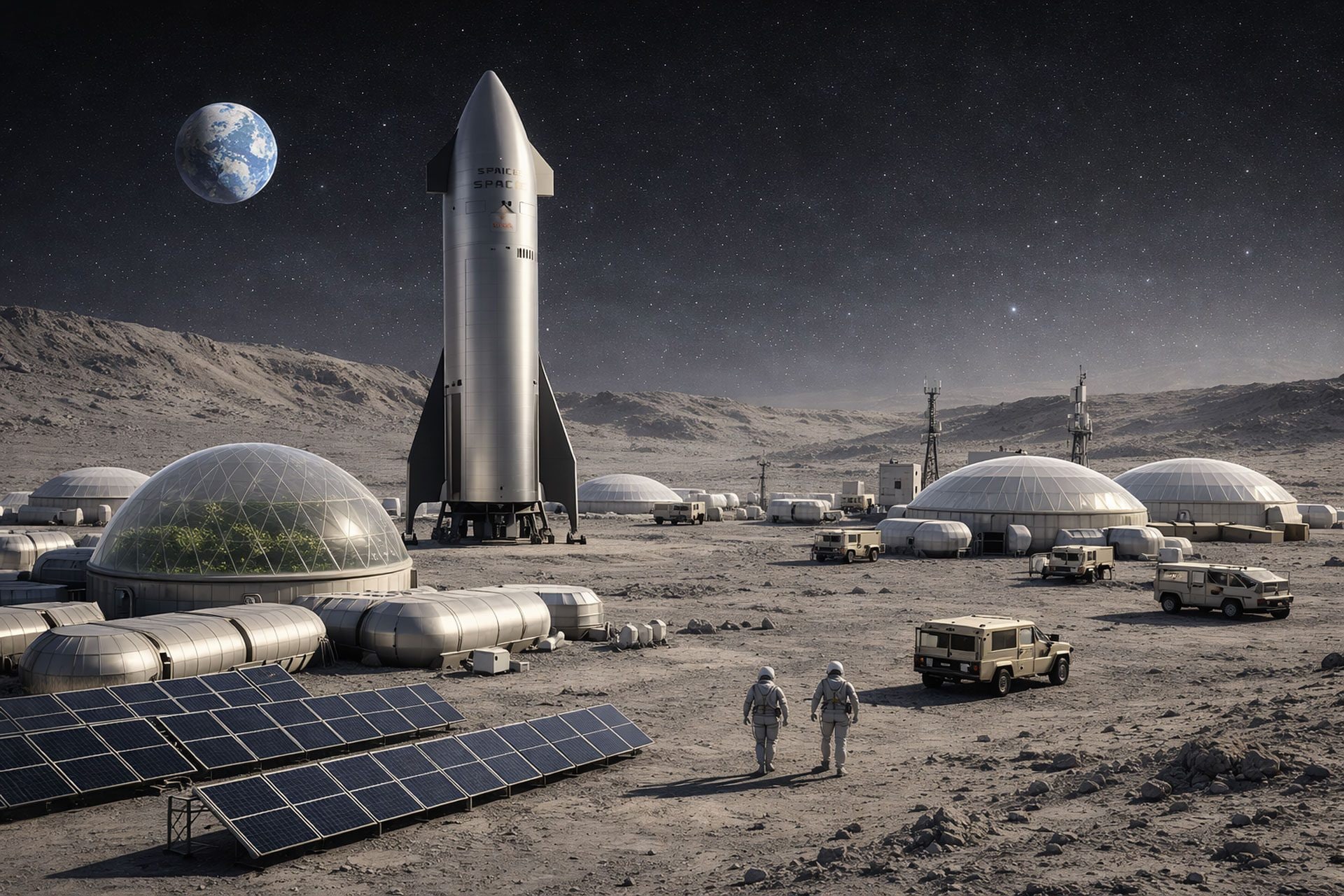 SpaceX sposta l’attenzione da Marte alla Luna: il piano di Elon Musk per una città lunare