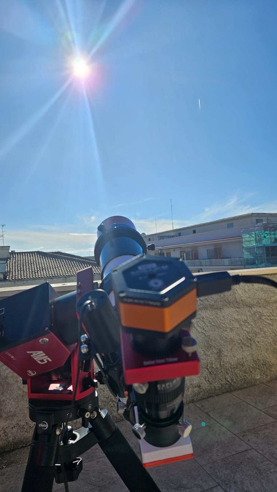 Il telescopio solare usato da Fabio. Credit: Fabio Giordano