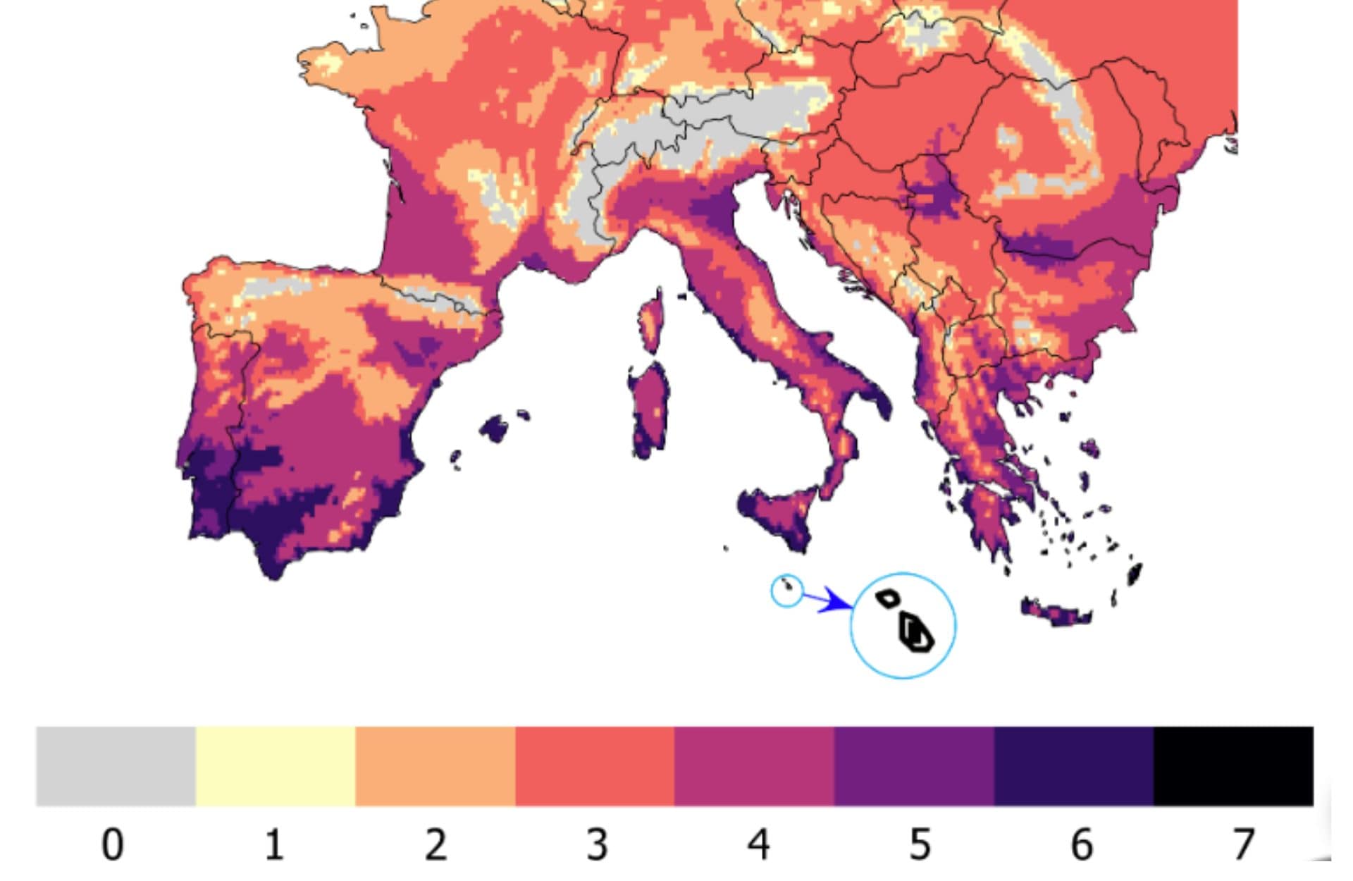 Centre for Ecology & Hydrology del Regno Unito | Immagine dallo studio che mostra i mesi di rischio in Europa
