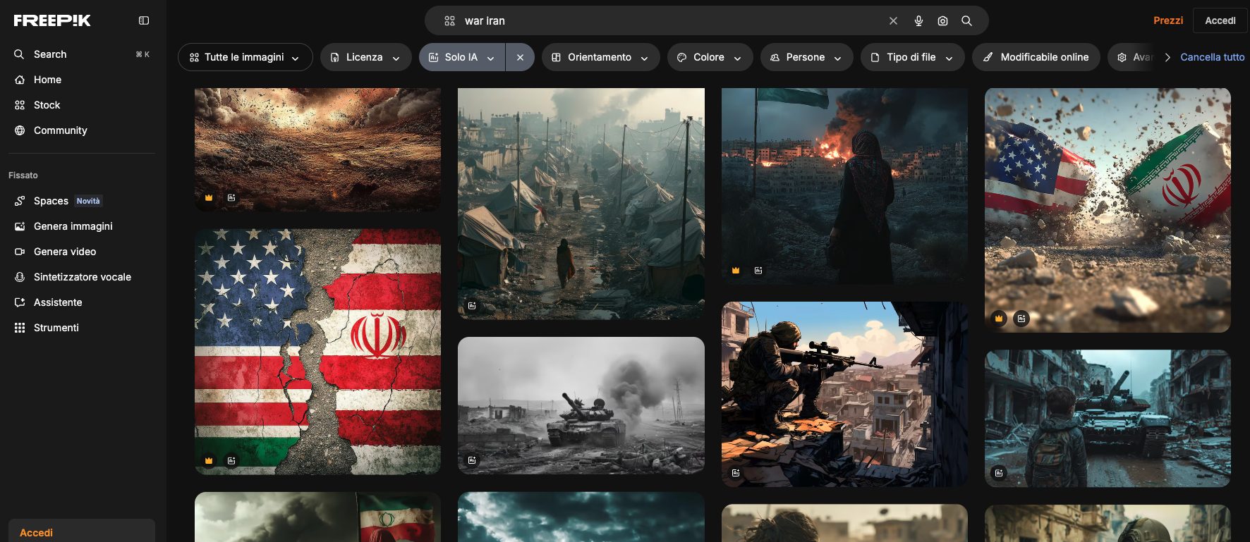 FREEPIK | Le immagini IA sulla guerra in Iran