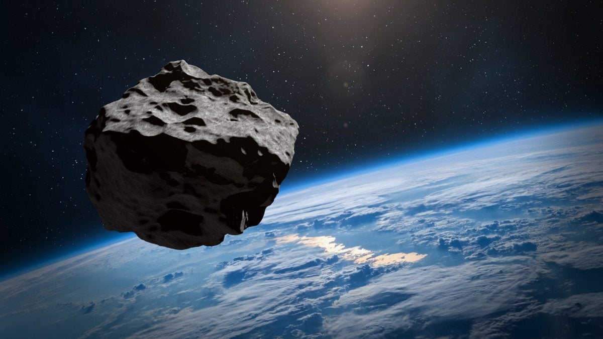 Illustrazione di un asteroide vicino alla Terra. Credit: iStock