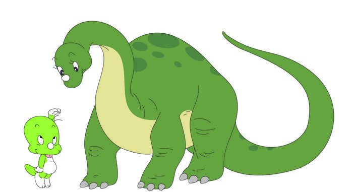 Il dinosauro Dooly con un sauropode. Credit: Doolynara