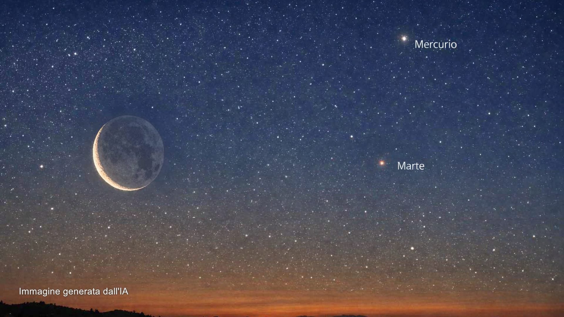 Oggi 18 marzo splendido abbraccio della Luna a Marte e Mercurio: a che ora vederli nei cieli italiani
