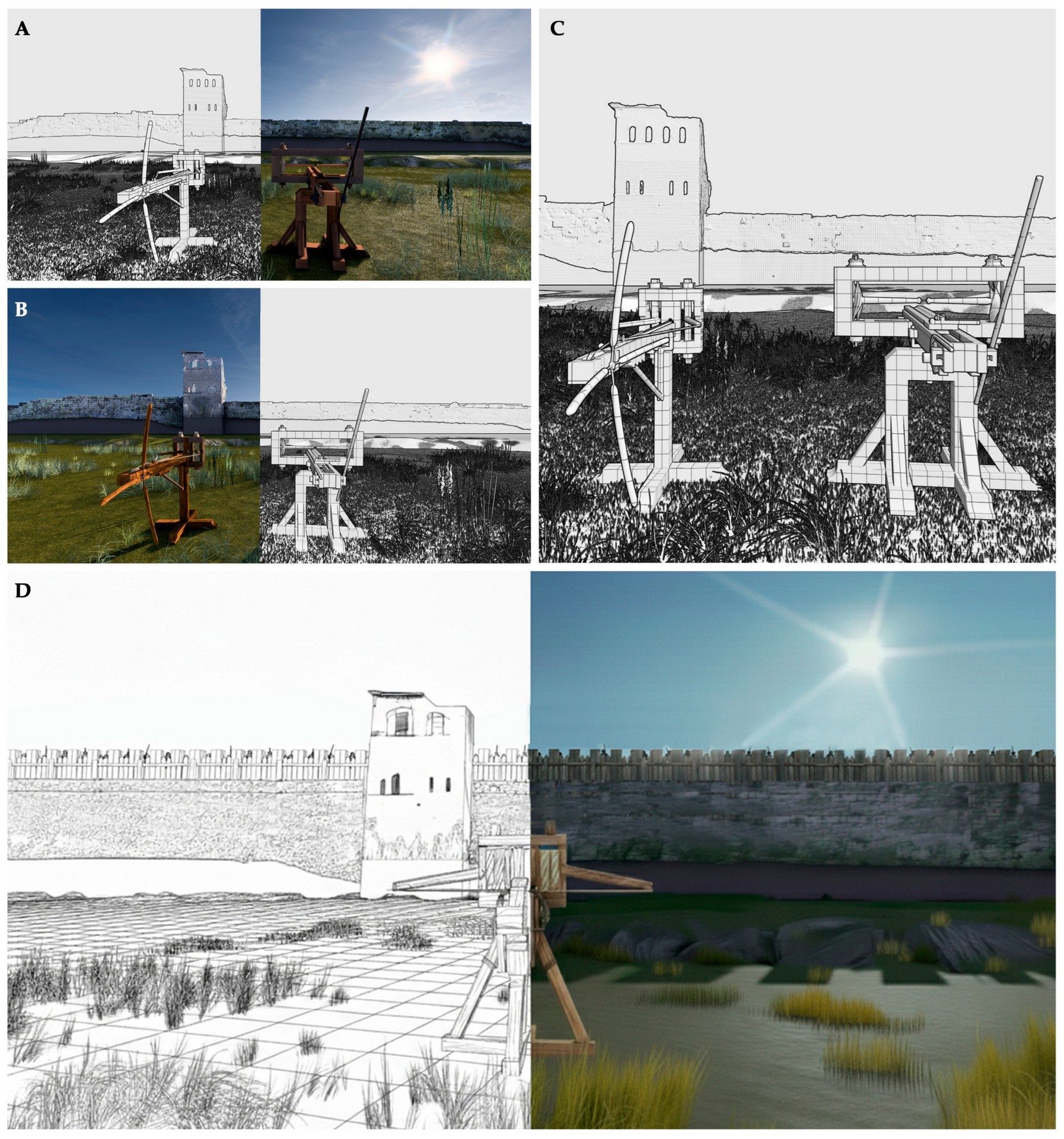 Ricostruzione dei polybolos e dell’assedio di Pompei. Credit: V.C./C. Formicola/Heritage