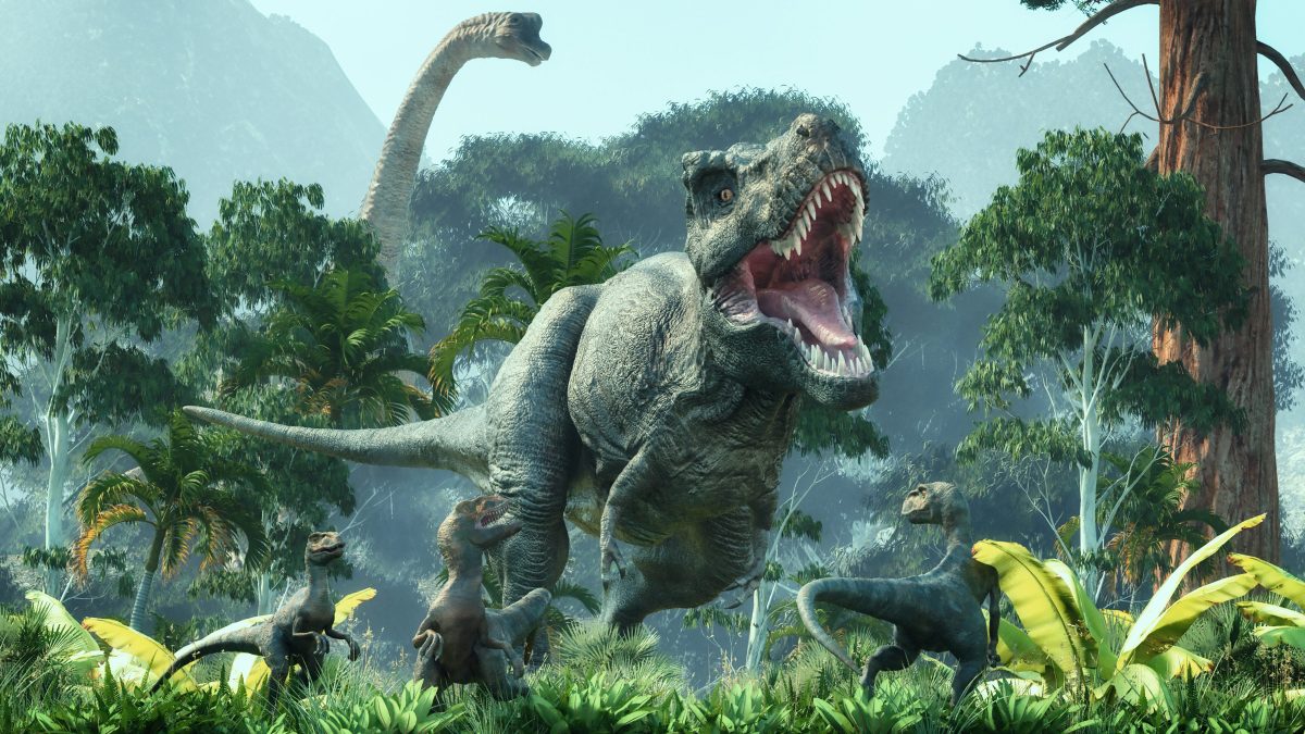 Illustrazione di un tirannosauro (Tyrannosaurus rex) ispirata a Jurassic Park. Credit: iStock