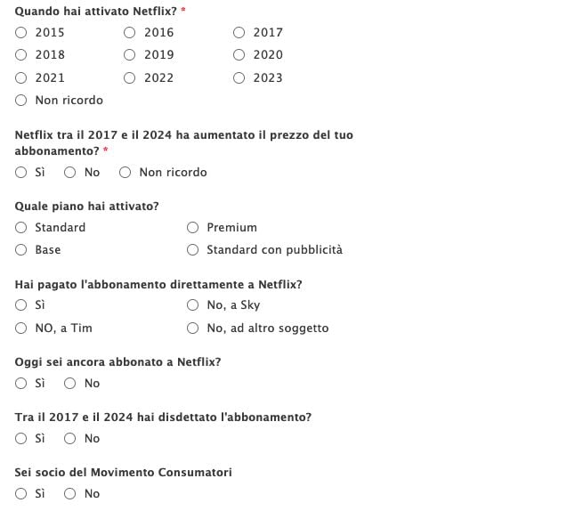 MOVIMENTO CONSUMATORI | Il modulo per chiedere il rimborso Netflix