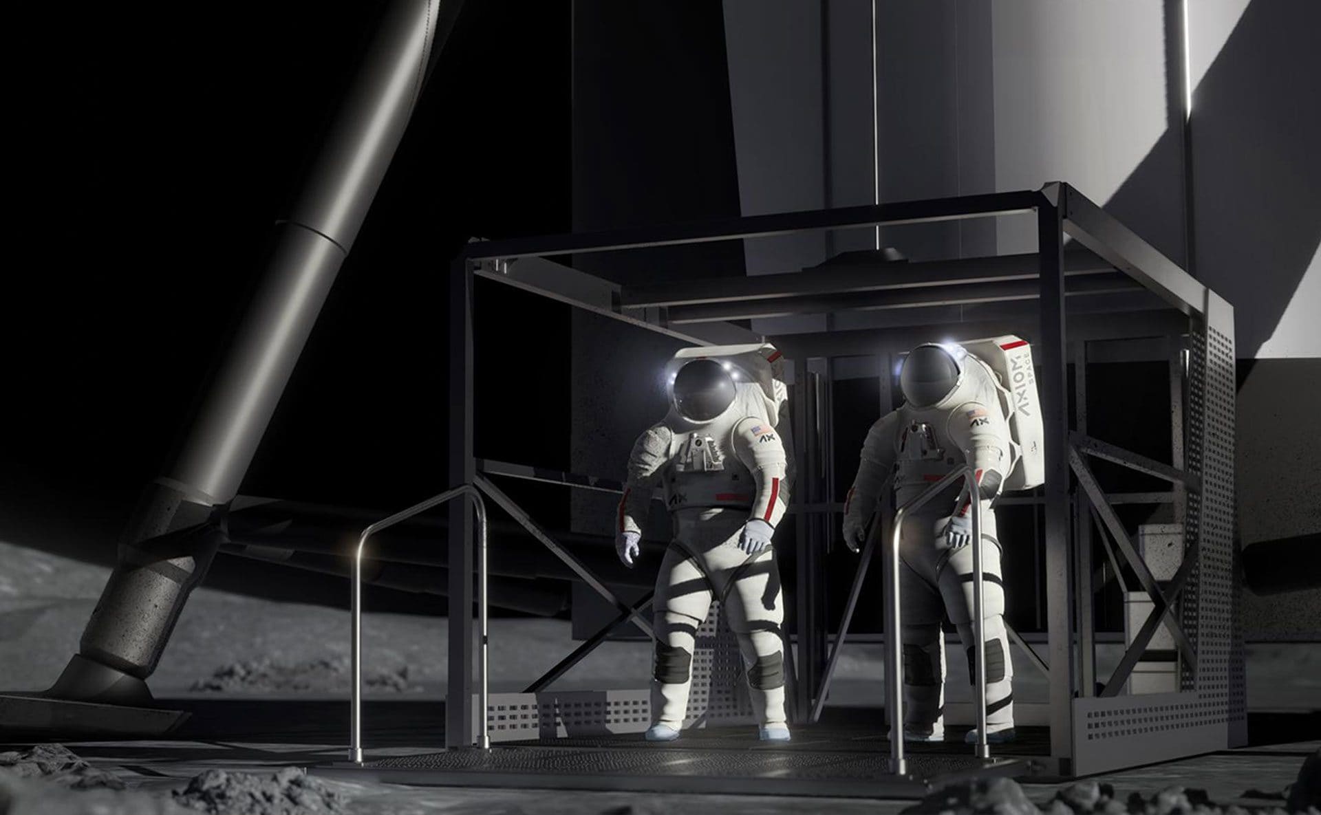 Concept degli astronauti sulla superficie lunare accanto al lander Starship HLS, sviluppato da NASA e SpaceX per le future missioni Artemis. Credit: NASA/SpaceX