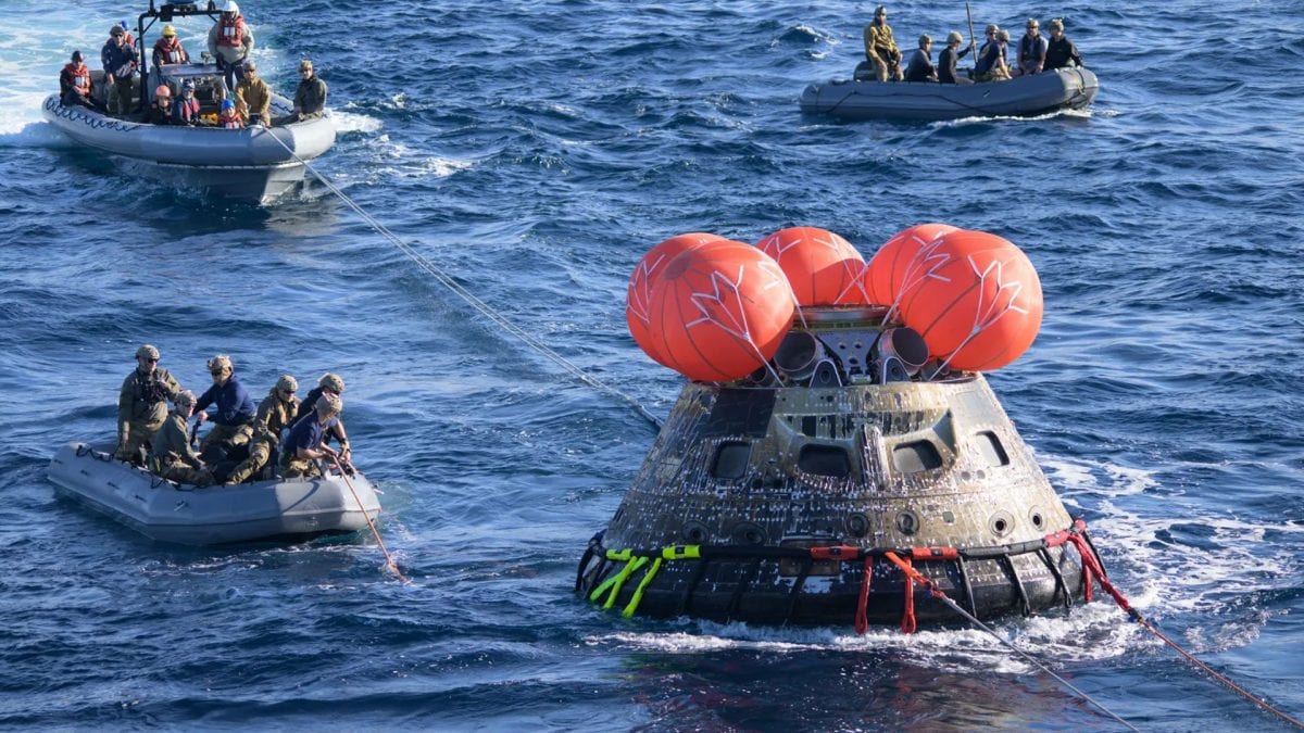 capsula Orion Artemis I ammaraggio Oceano Pacifico recupero NASA