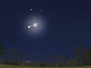 Stasera magnifico bacio della Luna a Giove, disegneranno un quadrilatero con due stelle: a che ora vederlo in Italia