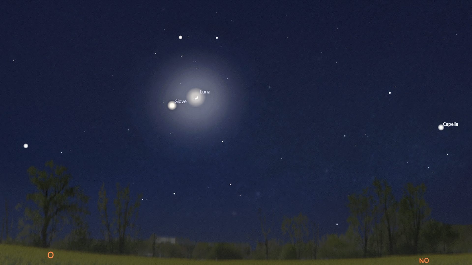 Stasera magnifico bacio della Luna a Giove, disegneranno un quadrilatero con due stelle: a che ora vederlo in Italia