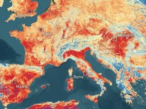 Ondata di caldo a maggio, nell’immagine dell’ESA temperature superficiali fino a 50°