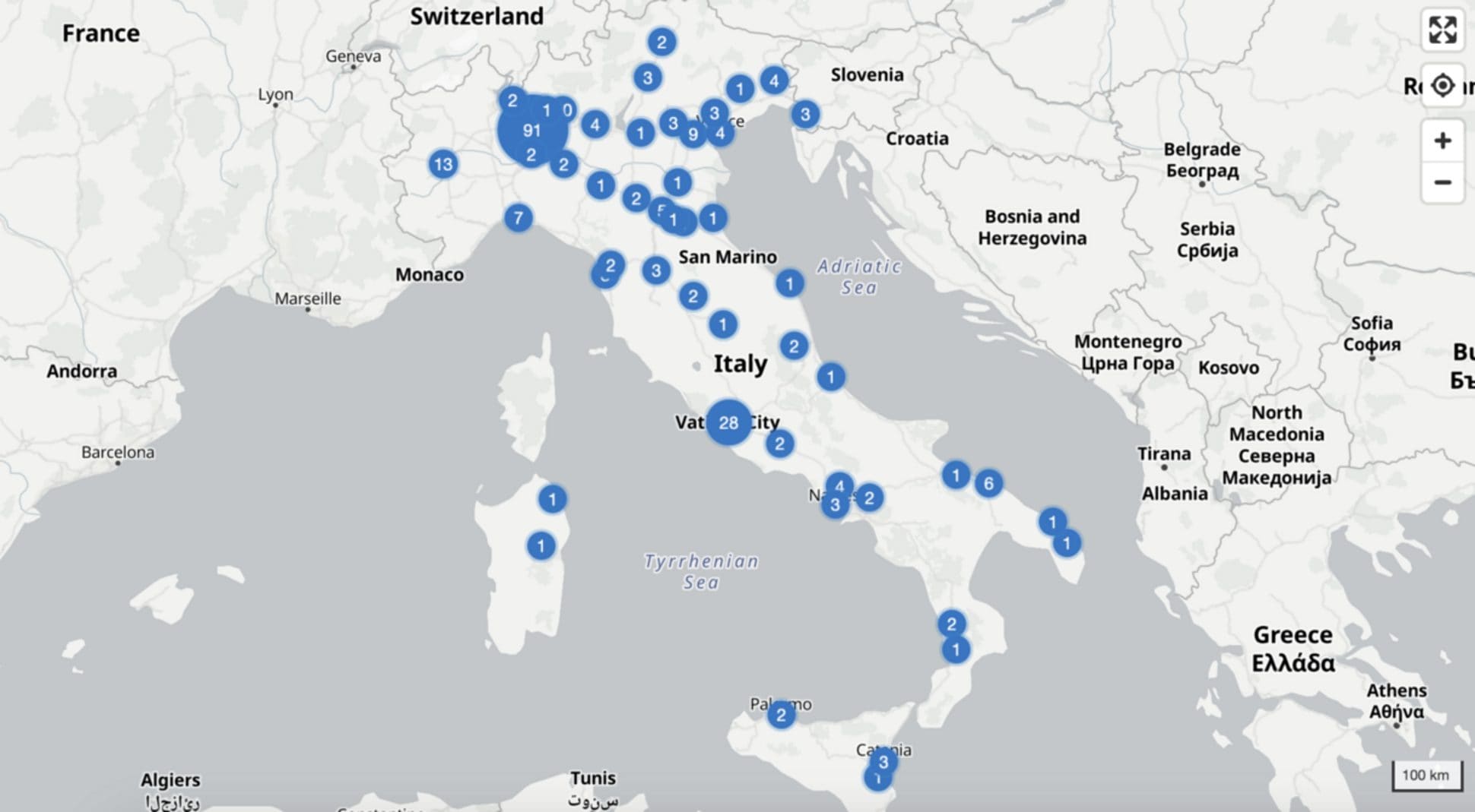 La distribuzione dei data center in Italia | Data Center Map
