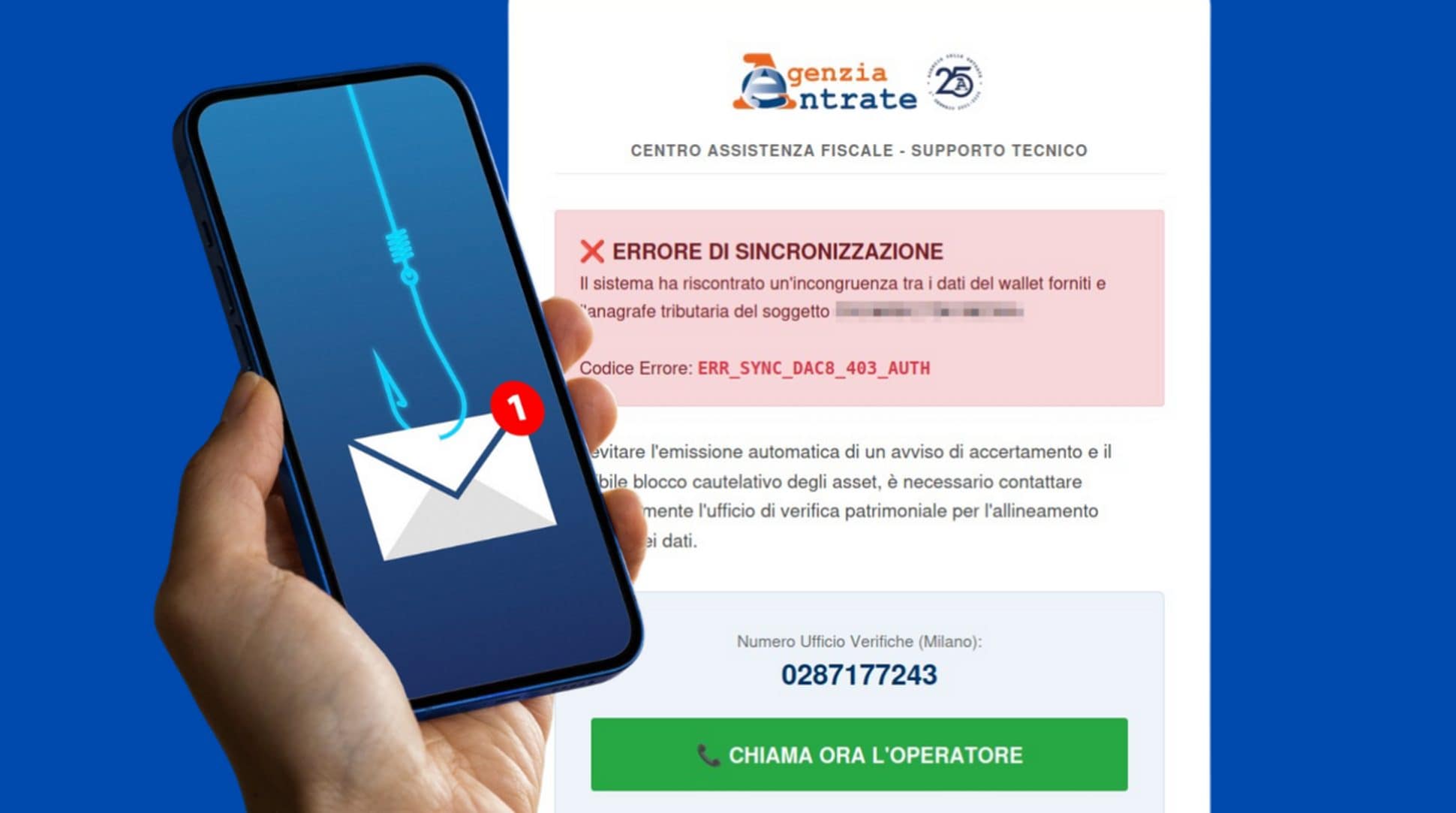 Falso controllo sul patrimonio in cripto: la mail truffa dell'Agenzia delle Entrate che svuota il conto