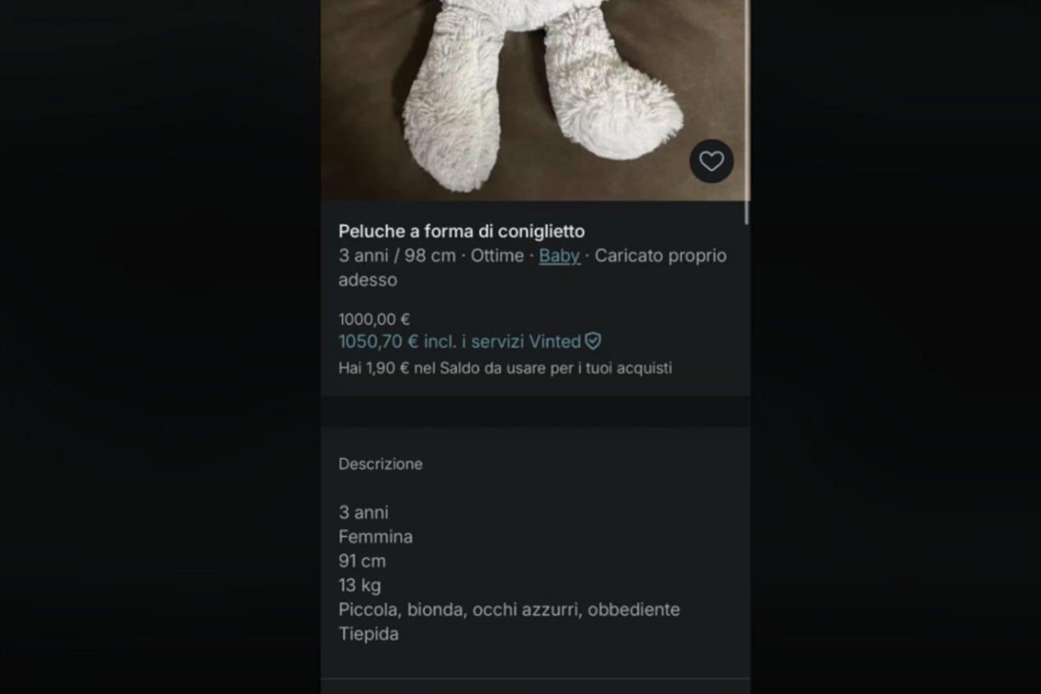 Uno degli screen che stanno circolando sul web