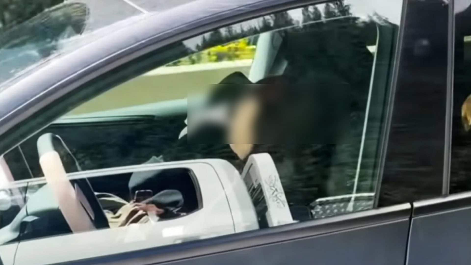 Donna sembra dormire al volante di una Tesla su un'autostrada: video virale scatena le polemiche sulla sicurezza