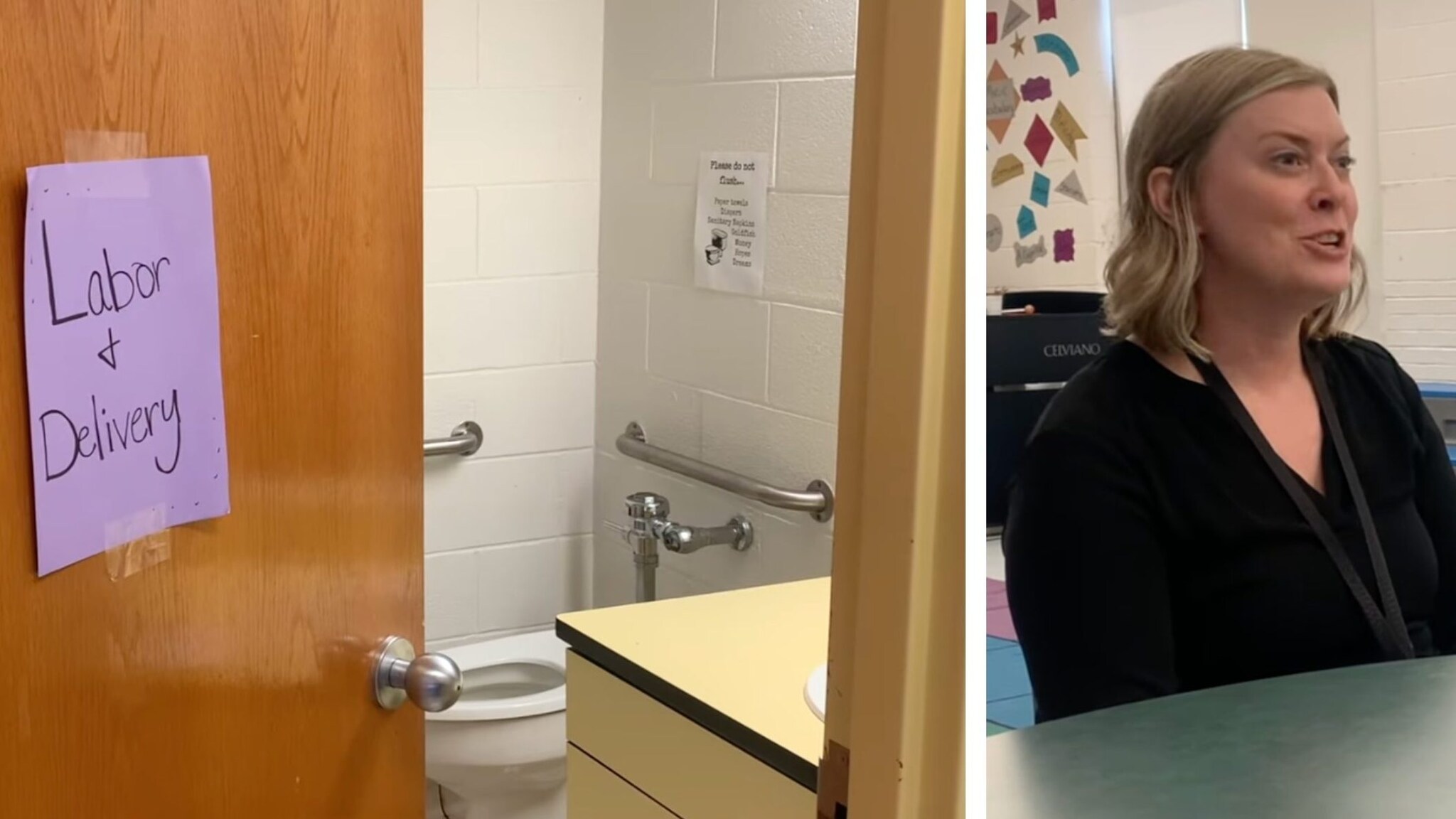 maestra partorisce in bagno