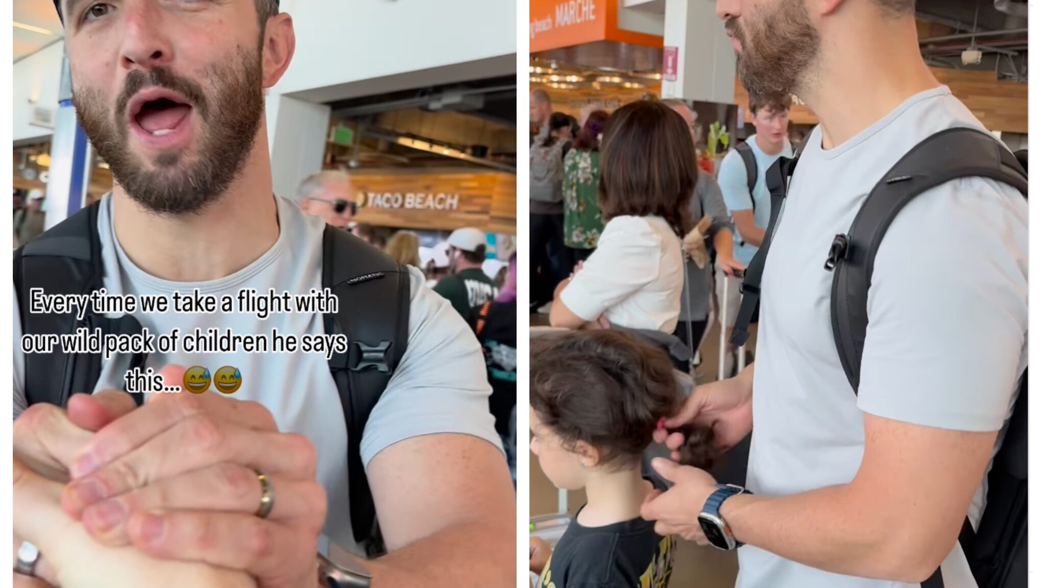 Il rito della famiglia prima di un viaggio in aereo diventa virale: "Bastano due parole per farci forza"