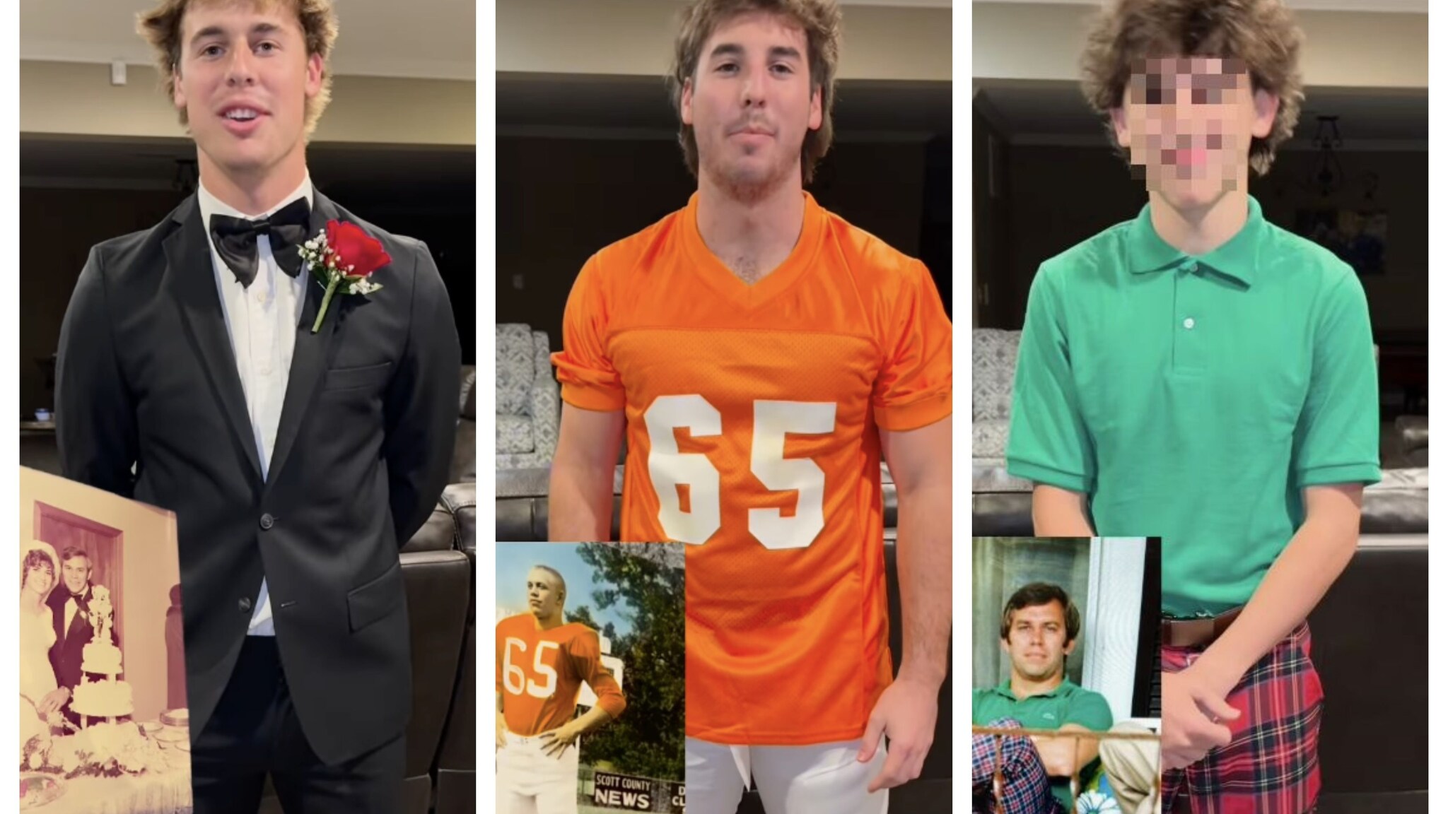 I nipoti riproducono i vari look del nonno per festeggiare i suoi 80 anni: il video diventa virale