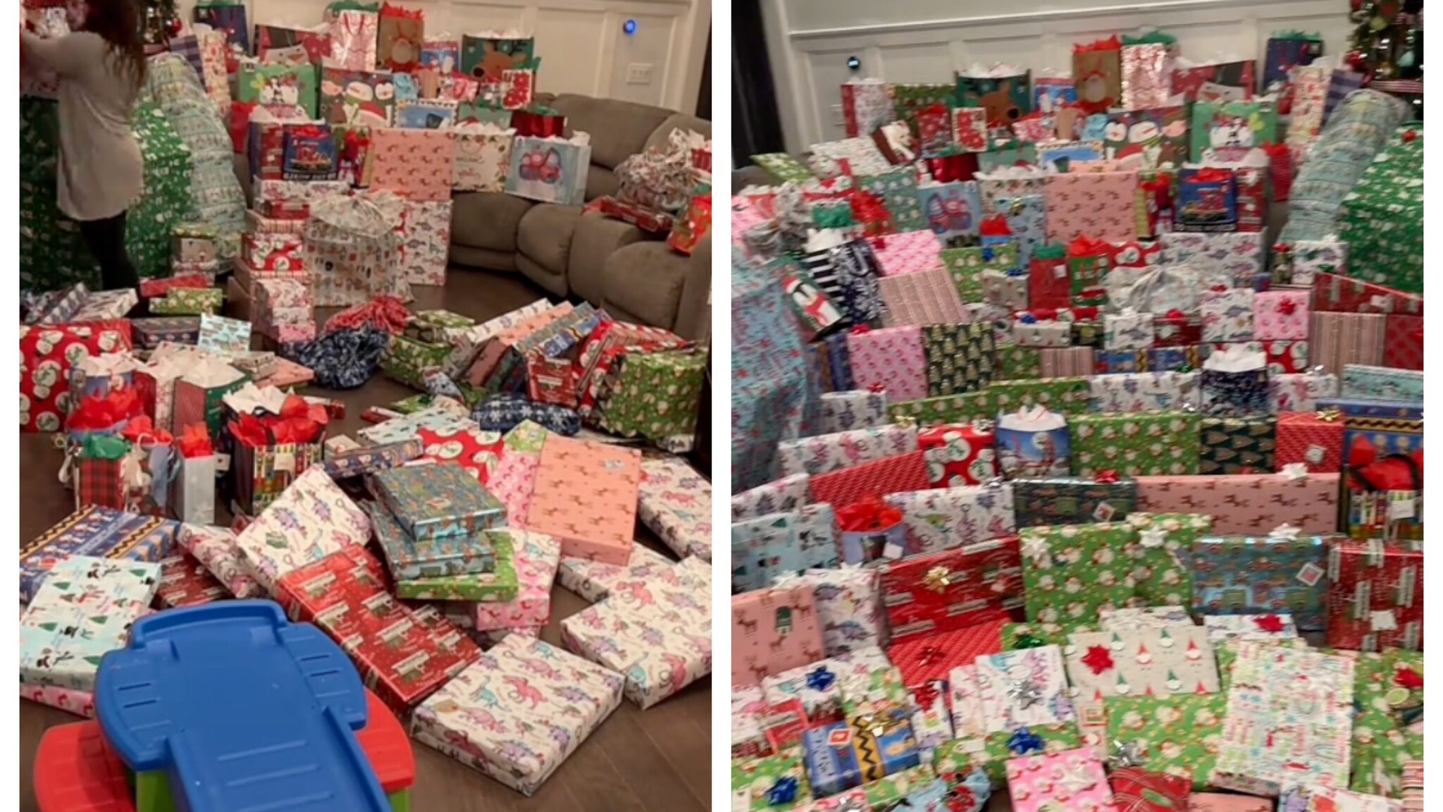 Mamma riempie la casa di regali e risponde alle critiche: "Ognuno festeggia come vuole"