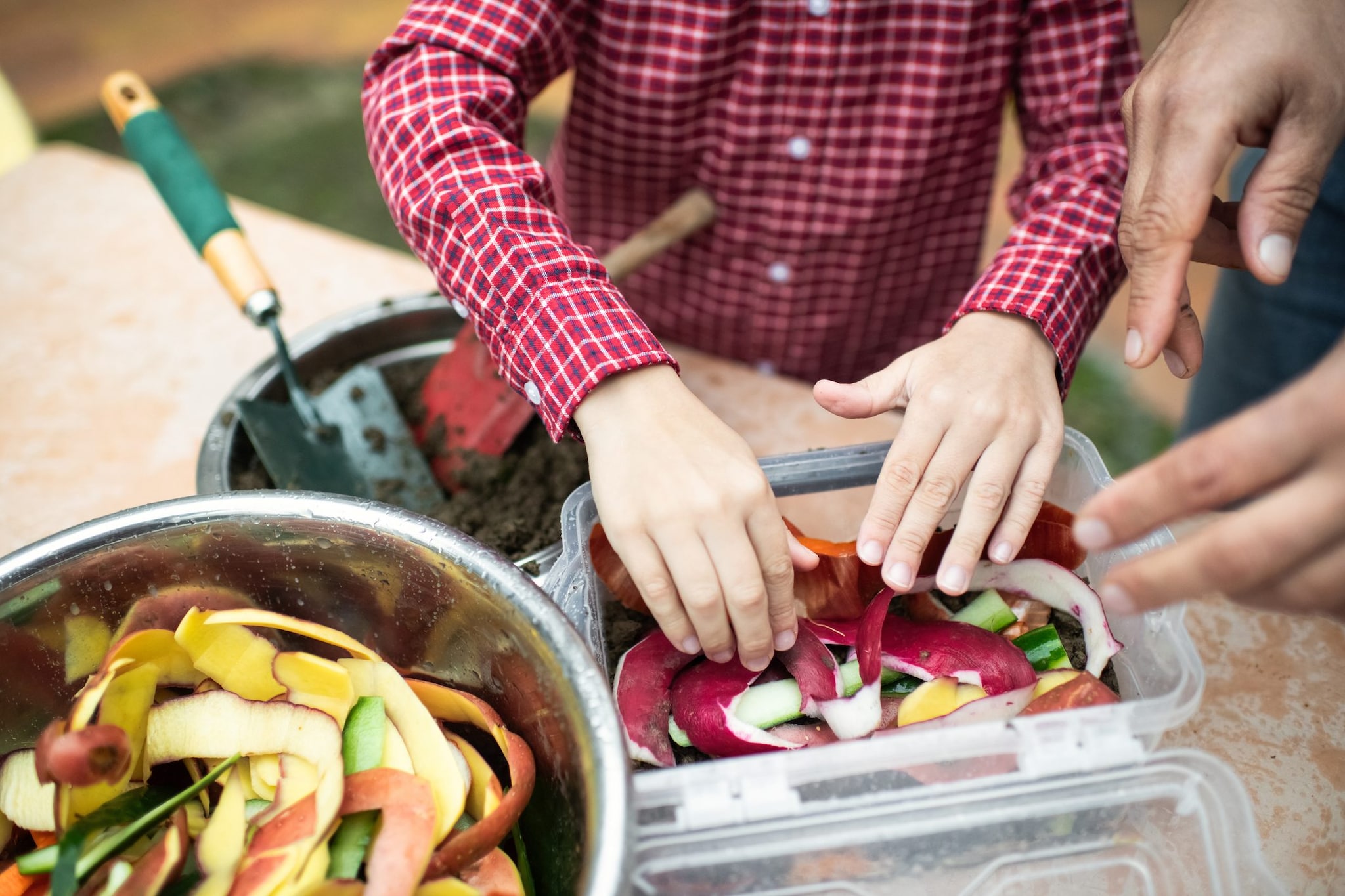 Scarti alimentari, fondi di caffè e bucce di frutta sono perfetti per creare del compost da usare in giardino.