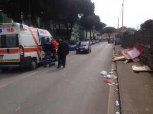 Immagini immediatamente successive all'aggressione dei manifestanti e dei giornalisti alle Fonderie Pisano.