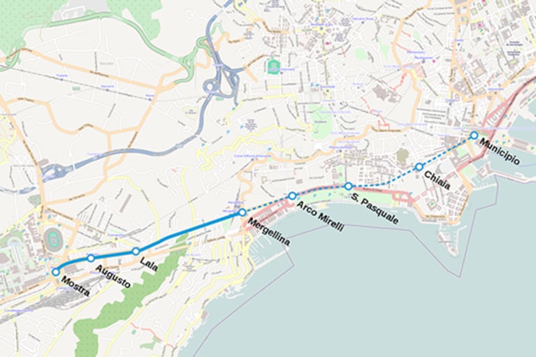 Mappa linea 6 della Metropolitana di Napoli