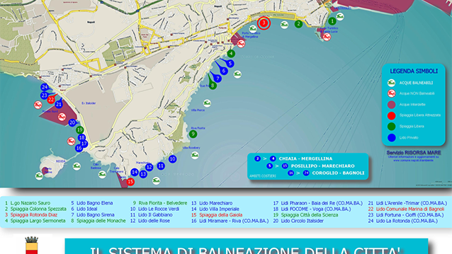 Mappa delle spiagge libere a Napoli