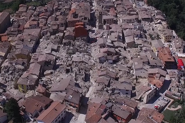 Amatrice dopo il terremoto del 24 agosto 2016.