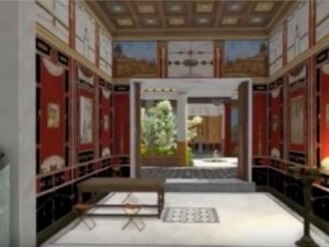 L’interno, ricostruito in 3D, di una villa pompeiana