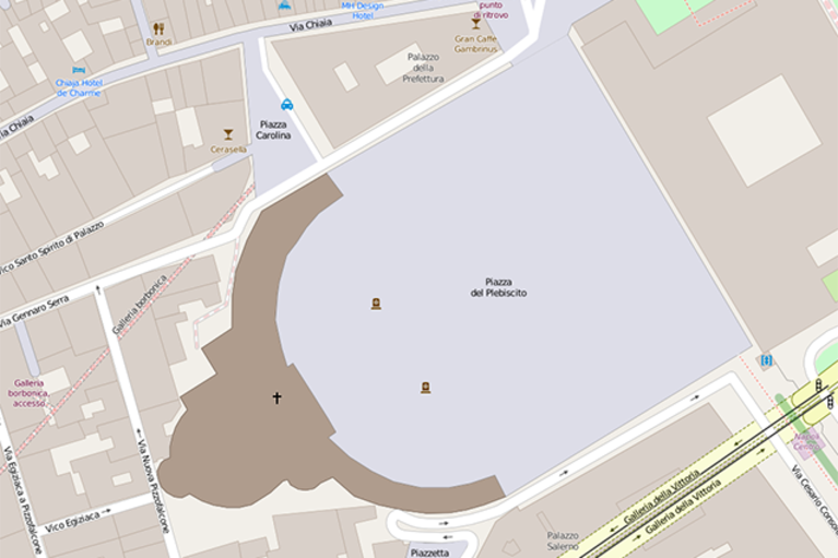 Pianta di piazza del Plebiscito a Napoli