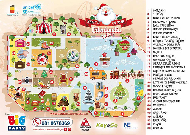 Mappa del Santa Claus Village all'Edenlandia