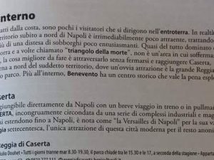 La pagina incriminata della guida Feltrinelli "Italia del Sud e Isole"