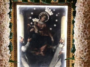 Il quadro della Madonna custodito nel Santuario di Pompei
