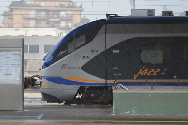 Uno dei nuovi treni inaugurati quest’oggi alla stazione di Napoli–Centrale.
