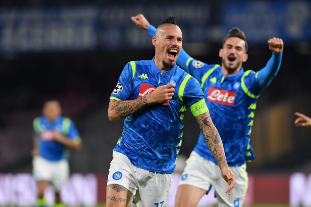 Marek Hamsik a segno questa stagione contro la Stella Rossa di Belgrado in Champions League.