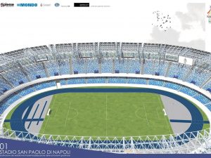 Il rendering del nuovo stadio San Paolo