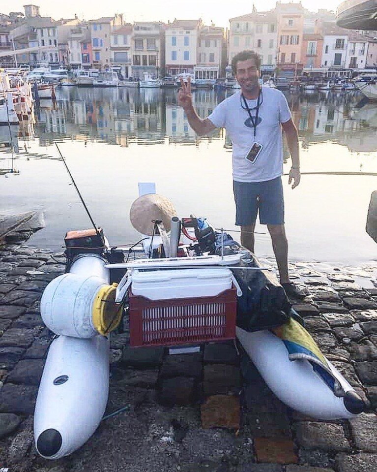 Antonio Cefaliello, il giovane di Bacoli che con un pedalò artigianale partirà il 24 agosto da Cassis, in Francia, per raggiungere Portofino, in Liguria.