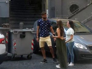 Fernando Llorente immortalato nel Borgo Santa Lucia di Napoli.