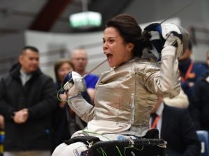 Rossana Pasquino in uno scatto della Federazione Italiana di Scherma