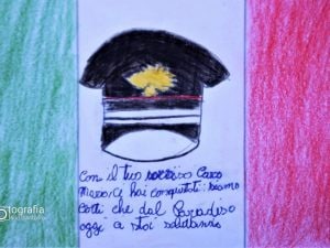 Una delle letterine regalate alla vedova di Mario Cerciello Rega (Foto: Rino D’Antonio)