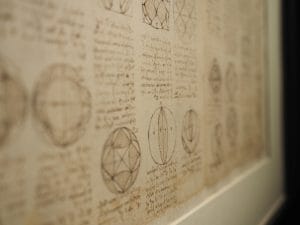 In foto il Codice Atlantico di Leonardo da Vinci